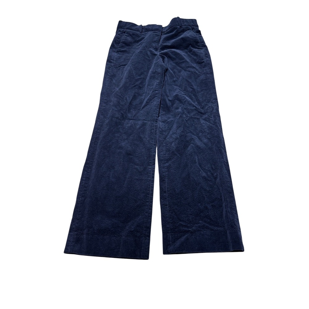 J.Crew Navy Blue Wide Leg Corduroy Pants Womens Size 6 31X31 Stretch Trousers